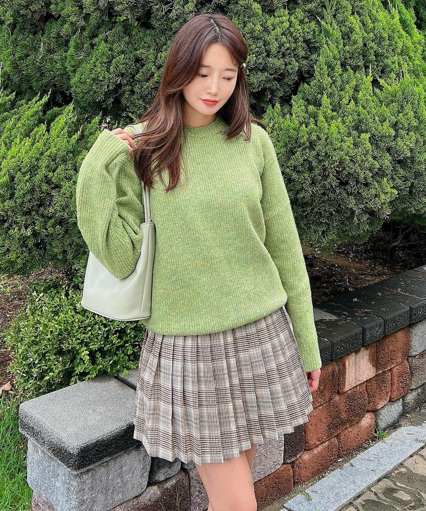 BLOND9 Wool Blended Rib Knit_Green