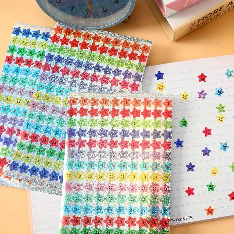 Glitter Foil Star Stickers: 15 Designs for Student Rewards
