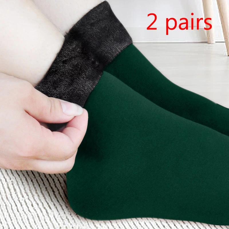 New velvet women winter warm thicken thermal socks soft casual solid color sock wool cashmere home snow boots floor sock 1pairs