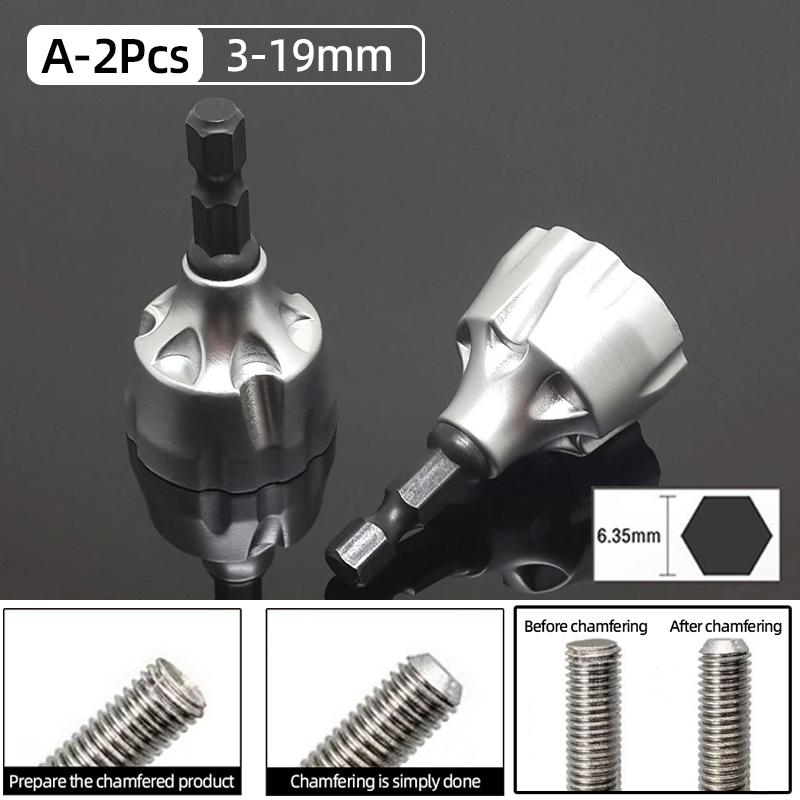 3-19MM Deburring External Chamfer Tool Stainless Steel Metal Drilling Tool Remove Burr Clean Bolt Tools Hex Tool Accessories