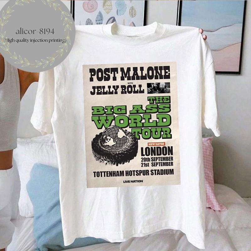 Post Malone London 2025 Poster On September 20 And 21 With Jelly Roll T Shirt