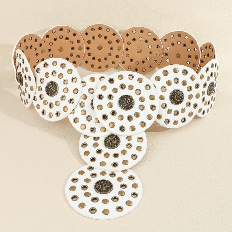 Girls PU Belt Motorcycle Adjustable Grommet Waist Belt Fashion Enthusiasts Belt Coat Dress Female Decorative Waistband