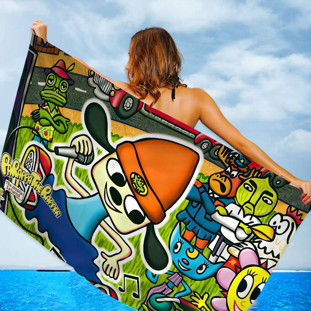 Classic Game P-Parappa T-The R-Rapper Microfiber Printed Beach Towel Mountain Climbing Yoga Beach Swimming Running Absorbent