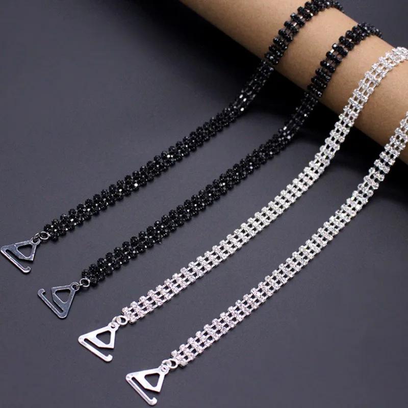 Shiny Rhinestone Decor Women Bra Straps Elegant Shoulder Straps Anti Slip For Off Shoulder Dresses And Wedding Party Bra Straps