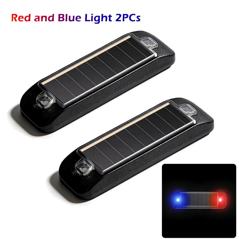 Mini LED Solar Power Car Warning Light Night Security Simulated Alarm Wireless Anti-Theft Caution Lamp Flashing Dummy Alarm Lamp