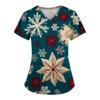 3D Snowman Print V-Neck Short Sleeve T-Shirt Women Men Casual Workwear Comfort Fit 2025