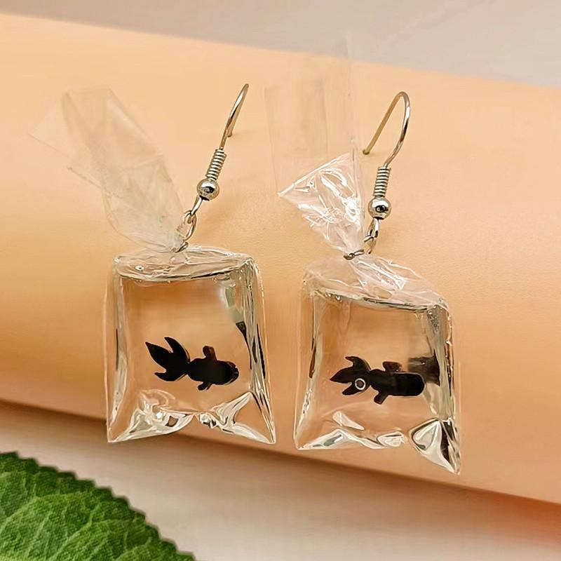 Handmade Fish Earrings 5 Colours Choose From Plastic Emulation Goldfish Earrings Funky Earrings Quirky Earrings Fashion Jewelry
