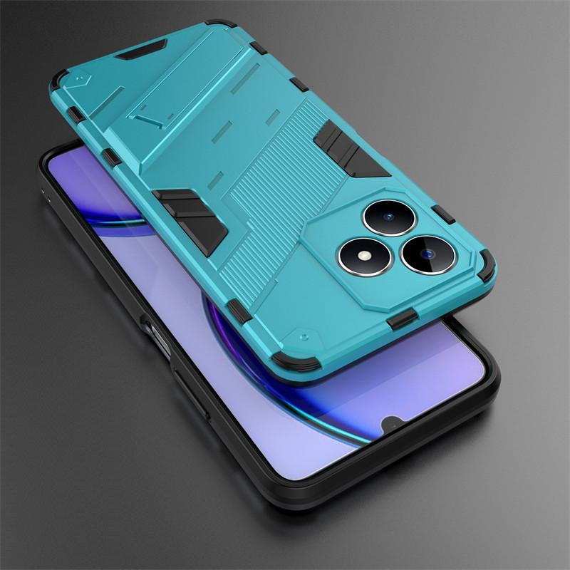 For Realme C51 Case Realme C51 C53 C55 Cover Cases Shockproof Armor PC Stand Silicone Protective Phone Back Shell Realme C51