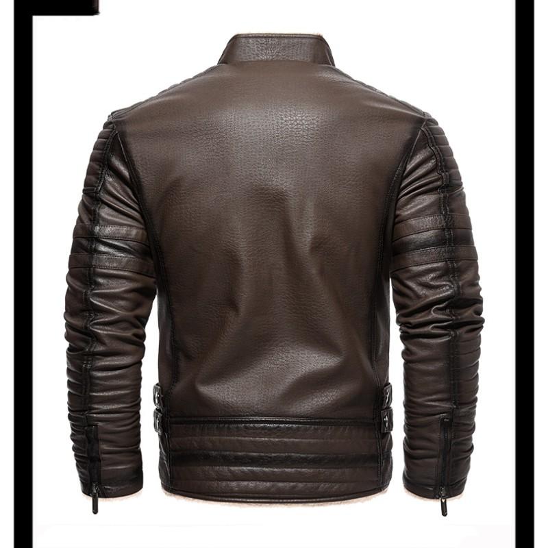 Men's Winter Warm Jacket Leisure PU Jacket Locomotive Jacket Leisure Business Jacket