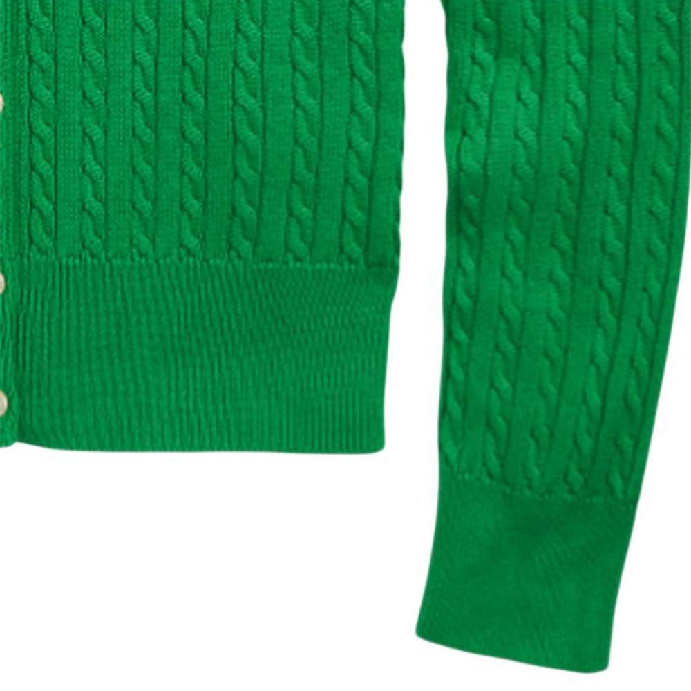 Polo Ralph Lauren Sweater Ss24 Logo Embroidered Solid Color Crew Neck Single-Breasted Long Sleeve Satin Trim Knit Kids Sweaters CWPOSWEG6820426-300
