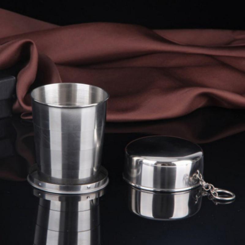 Outdoor Travel Portable Stainless Steel Cups Telescopic Cup For Whisky Wine Beer Folding Cup Metal Wine Glass 75/140/250ml