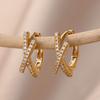 Zircon Evil Eye Earrings For Women Stainless Steel Gold Plated Turkish Pendientes Hoop Piercing Earring 2023 Goth Zircon Aretes