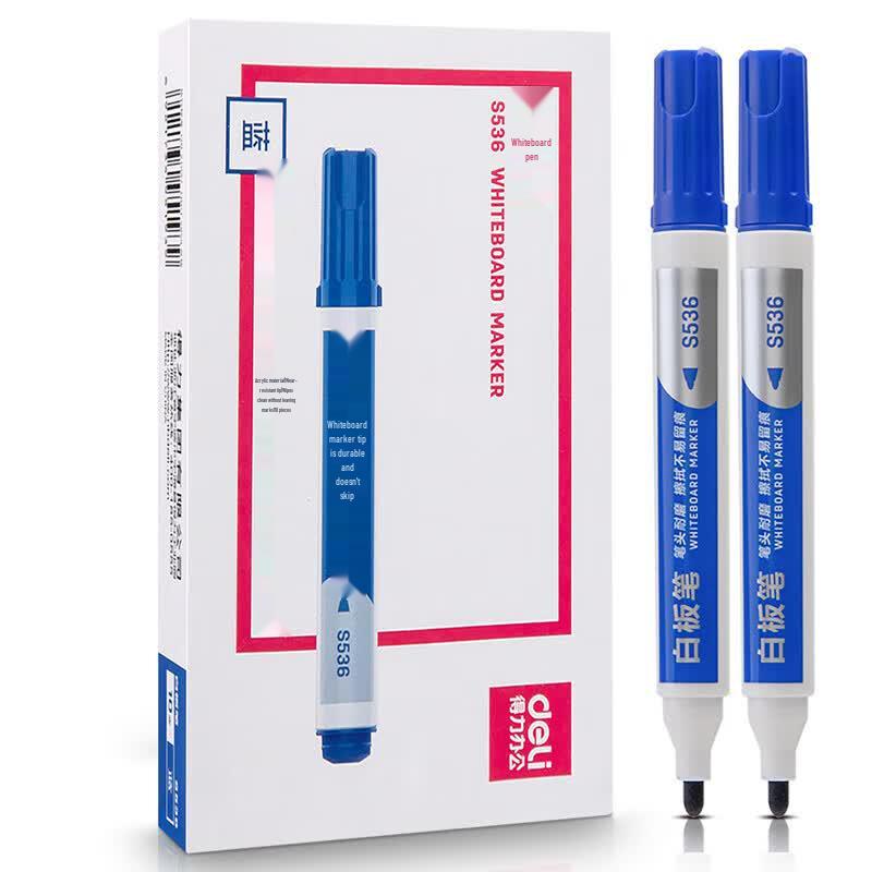 Deli S536 Blue Whiteboard Markers (10-Pack)