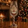 Holiday Collectible Glassware Christmas Nutcracker Champagne Glass, 350ml Hand Painted Wine Unique Home Decor Decorative Drinkware for Festive