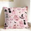 Pink Coquette Ghost Halloween Pillowcases  Retro Trendy Pillow Case For Sofa Car Home Decor Comfy Pillow Cover