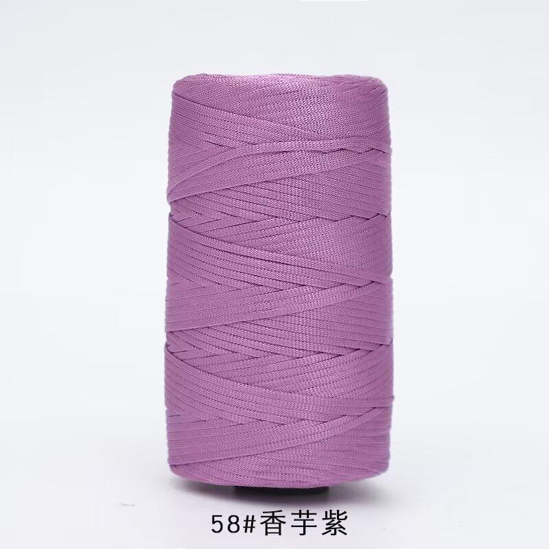 Mercerized Cotton And Linen Flat Belt Thread Light Body Ice Silk Thread Hand Crocheted Diy Hook Bag Hat Seat Cushion Hollow Thread