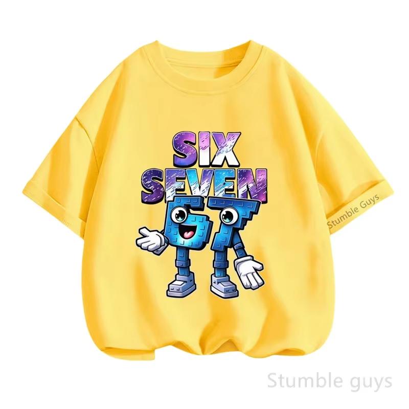 Kids Red SIX SEVEN 67 Cartoon Graphic TShirt Soft Cotton Game Tee for Boys  Girlsdf0170