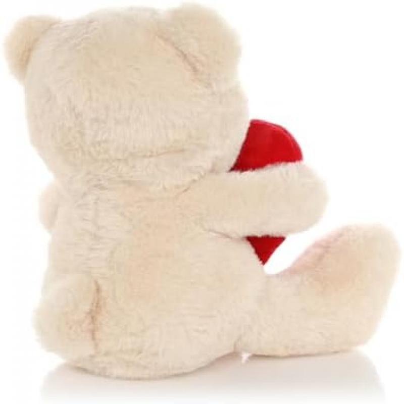 CEJAMA Teddy Bear Plush with Heart - 25 Cm Cuddly Stuffed Animal with Love Message for Valentine's Day, Birthday, Anniversary, Mother's Day Gift