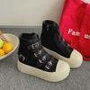 Queen Fan Black Retro High-top Platform Sleeves Women's 2025 New Summer Skirt Versatile Sneakers