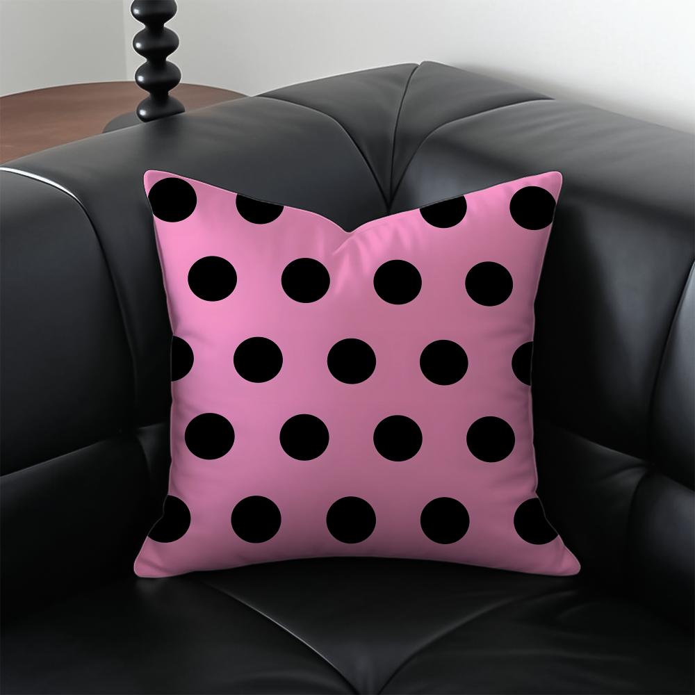Classic Polka Dot Retro Dot Cushion Cover Pillow Case Anti-Dustmite Invisible Zipper Silky Plush Cushion
