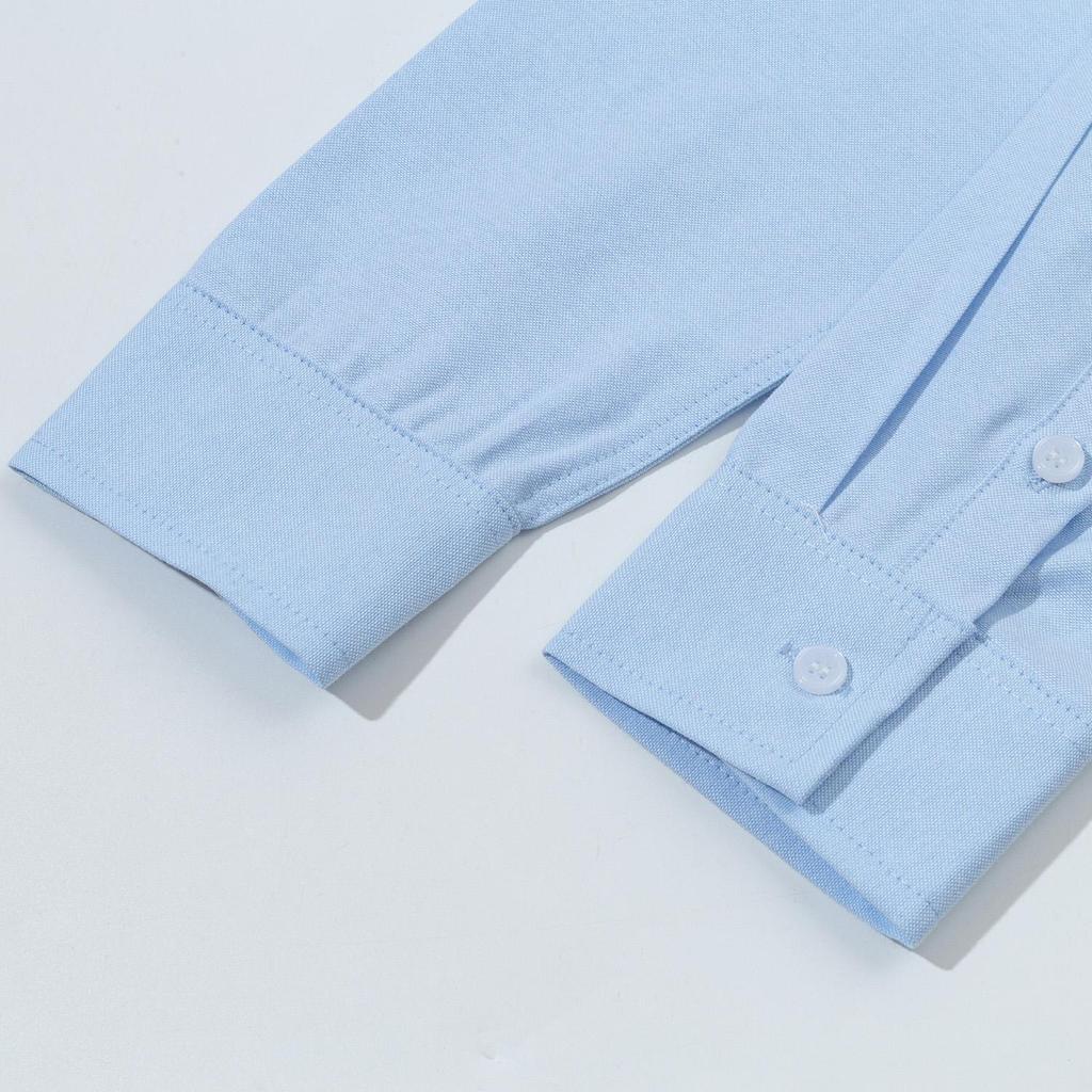 AMI 2025 Autumn New Product Chest Pocket Classic Black Embroidered Small Love Casual Cotton Solid Color Long Sleeve Shirt