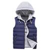 Fashion Men Autum Winter Hooded Solid Outwear Vest Jacket Tops Blouse
