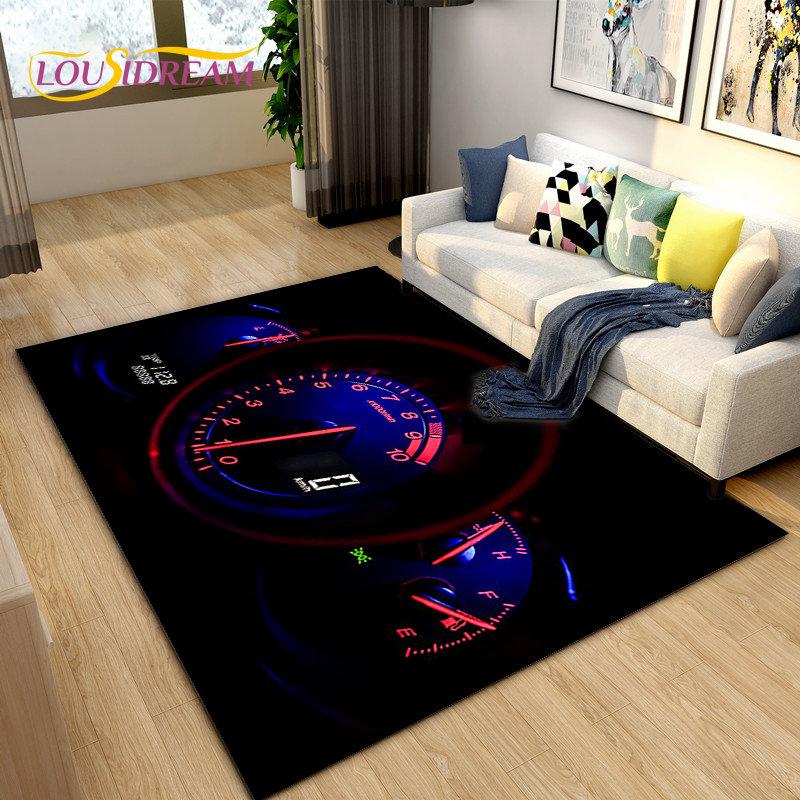 3D Car Racing Dashboard Area Rug,Carpet Rug for Living Room Bedroom Sofa Kitchen Doormat Decoration,Kids Play Non-slip Floor Mat