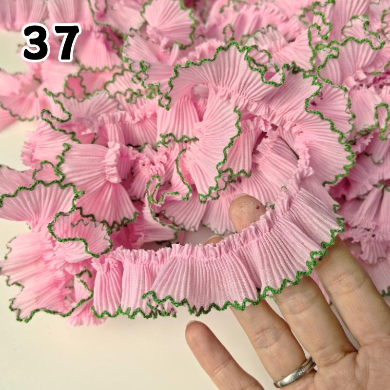 1M Lace Ribbon Sheer Chiffon Elastic Ruffle Ribbon Lace Trim for Dress Diy Apparel Sewing Fabric Wedding Party Accessories New