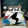 Skateboard Duvet Cover Set Hip Hop Style Bedding Set Colorful Rainbow Tie-Dye Hippie Abstract Graffiti Art Polyester Qulit Cover