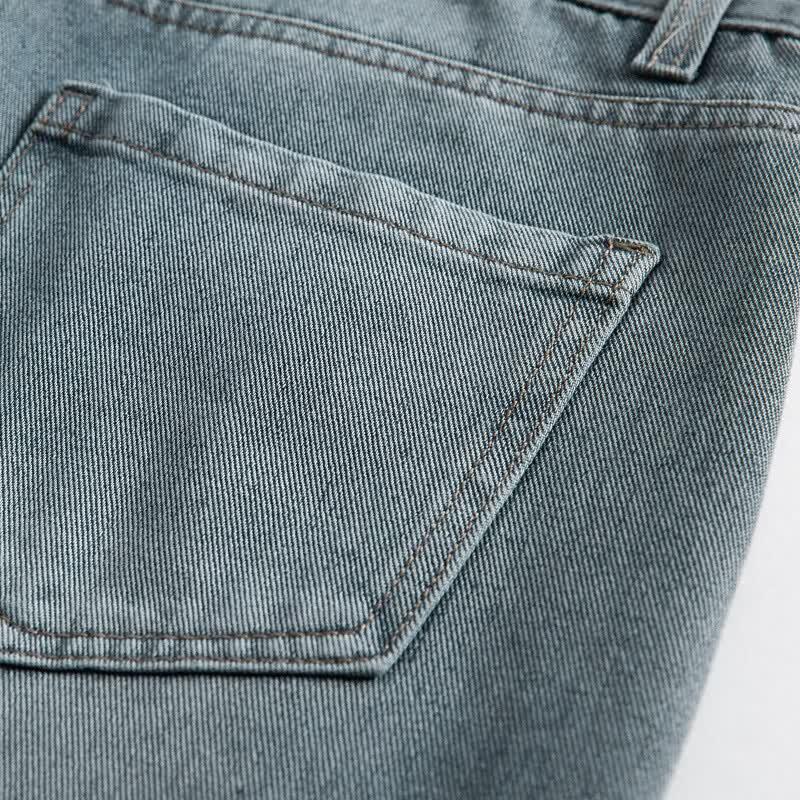 Men's American Retro Wide Leg Patchwork Jeans