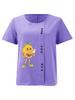 Women's Fashion Humanoid Lemon Print Shot Sleeve T-shirt Loose Cotton Shirt Casual Loose Summer Blouse Tops Plus Size