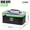 EVA Tackle Box Durable Waterproof Tackle Storage Box Carbon Fiber Pattern Contains Live Fish Bucket and Line Float Suitable for All Anglers