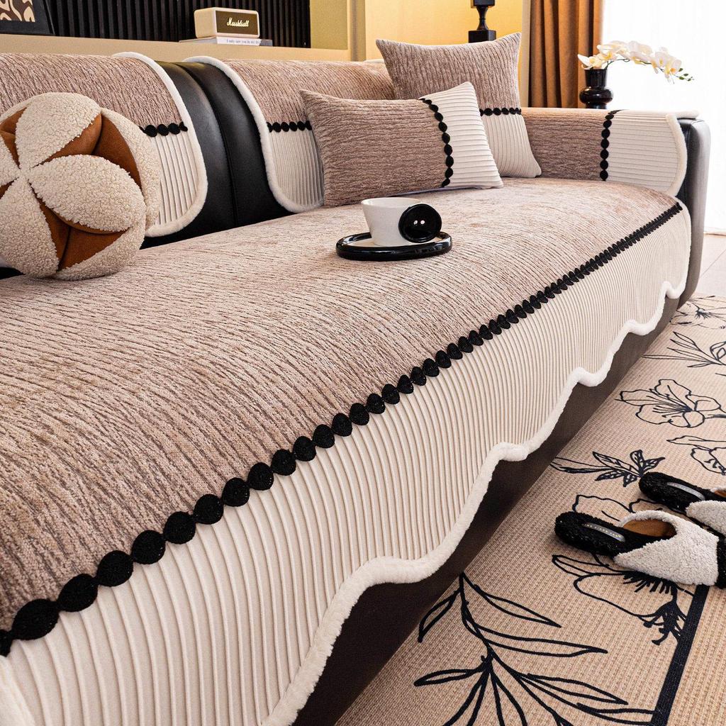 Luxurious Irregular Chenille Sofa Cushion - Non-Slip, All-Season, Universal 2026 Design