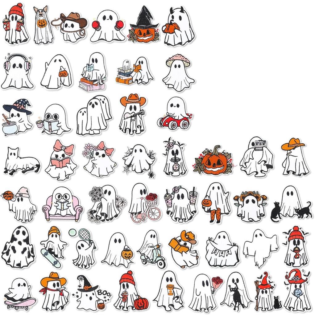 Halloween Cat Ghost Embroidery Cloth Sticker Holiday Decoration Flowers Witch Embroidery Chapter A Piao Bicycle Patch Sticker
