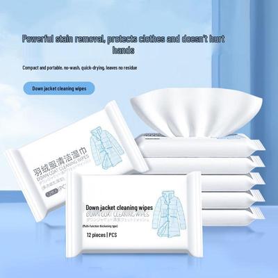 Down Jacket Stain Removal Wet Wipes for Autumn & Winter - Water-Free Cleaning