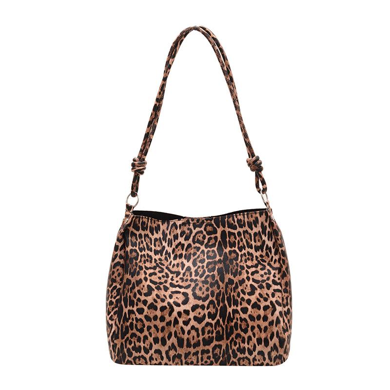 Fashion leopard print bag women's 2025 new winter large-capacity tote bag high-end versatile commuter shoulder bag