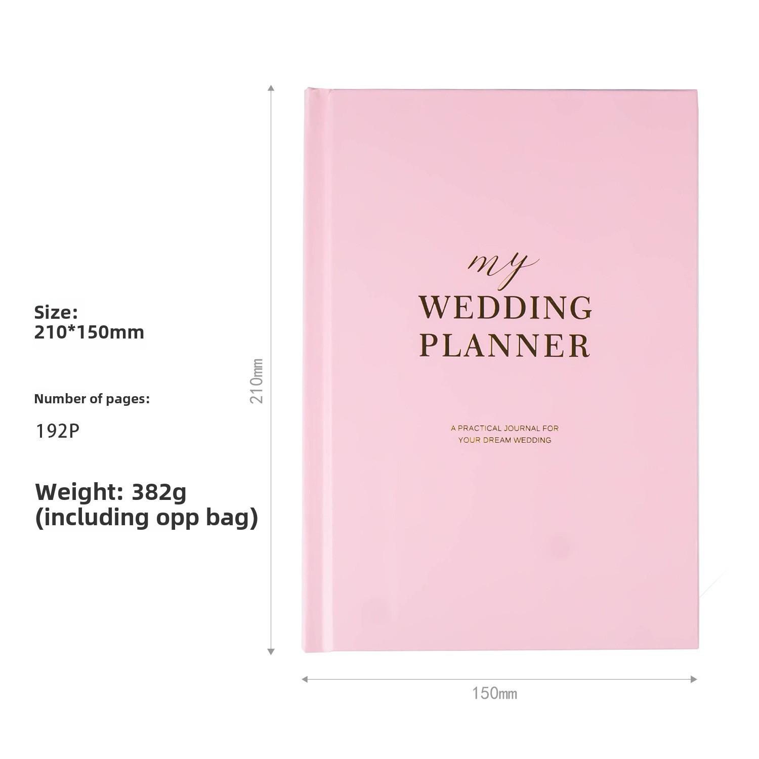 

Блокнот для планирования свадьбы формата А5 с натуральными страницами и твердым переплетом 210*150 (cover size) розовый