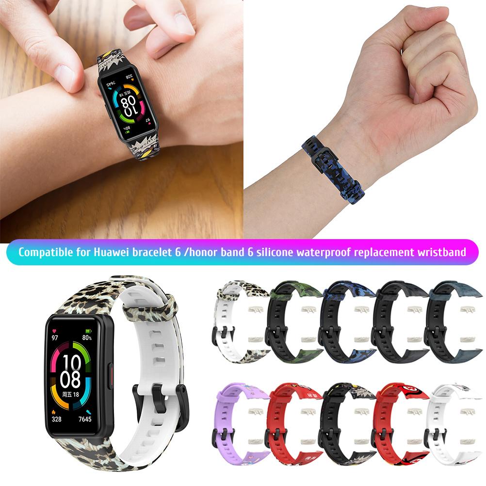 Replacement Strap Compatible for Huawei Band 6 for Honor Band 6 Waterproof Silicone Bracelet Soft Wristband