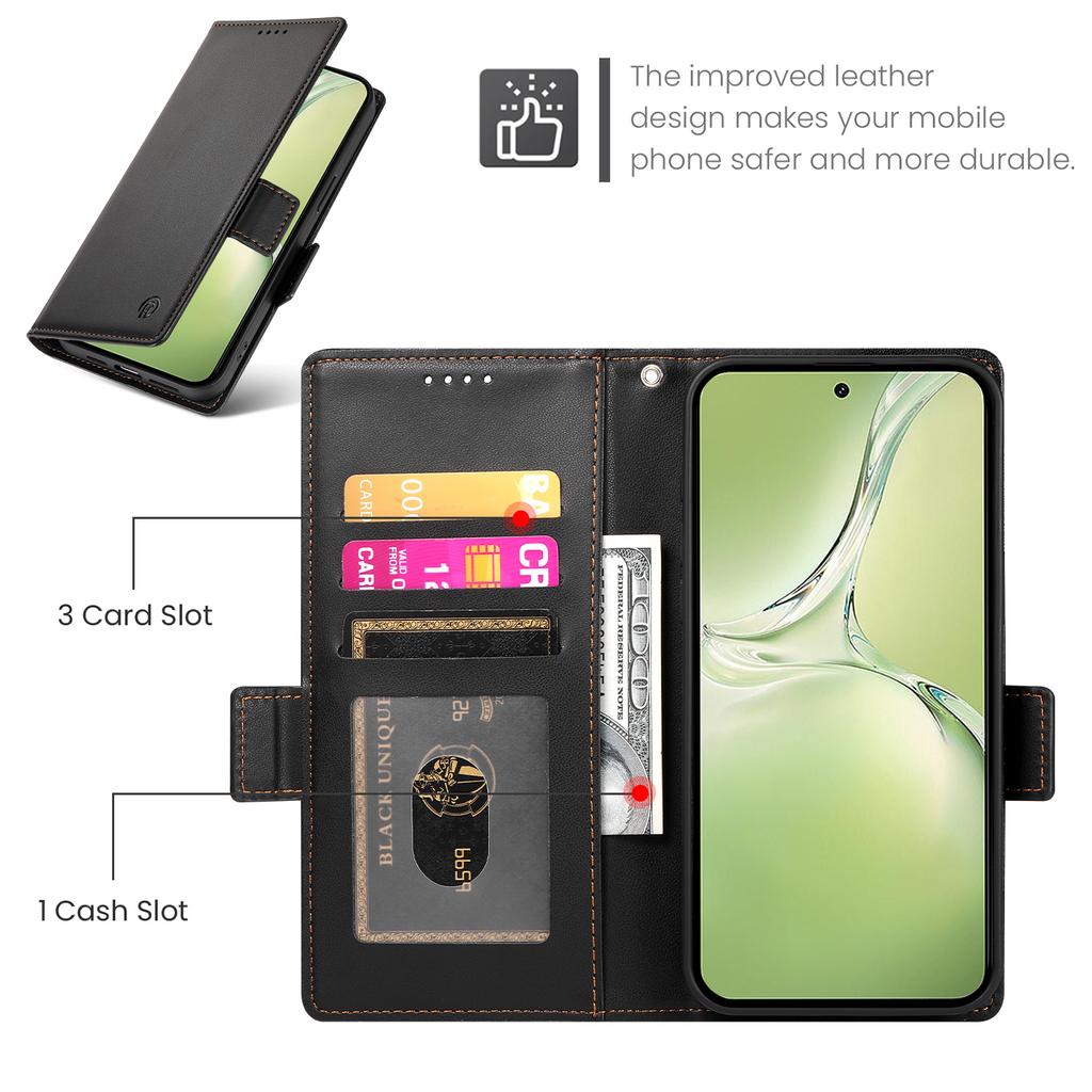 DF-010 For Oppo K12x 5G (China)/OnePlus Nord CE4 Lite 5G Stand Case PU Leather Wallet Phone Cover
