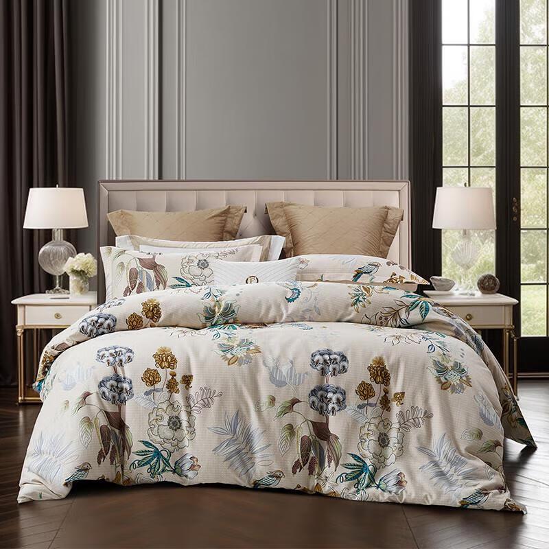 Fuanna Floral Dance New Chinese Style Pure Cotton Bedding Set