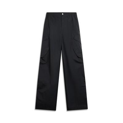 Li Ning CF Outdoor Series Comfortable Simple Wide Leg Mid Waist Solid Color Sports Long Pants Women Pants AYKV600-4