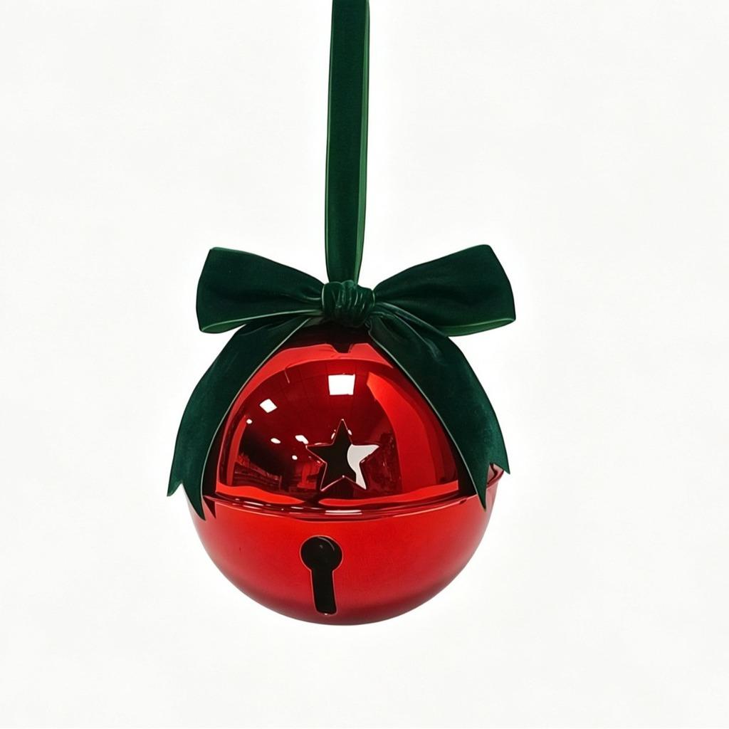 Electroplated Bell Ornament Velvet Holiday Hanging Ornament Hanging Christmas Decor Shiny Velvet Bow Ornament For Stair Covered