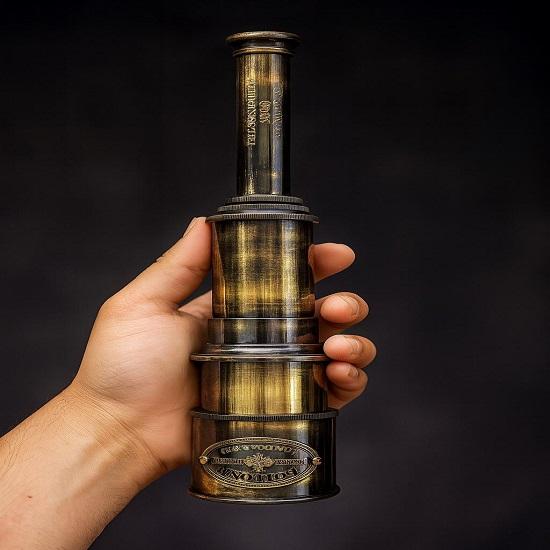 Mosiężny Teleskop Luneta Morski Teleskop, Prezent Dekoracyjny Morski, Piracki Morski Kolekcjonerski Eksponat