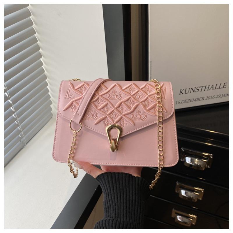 Heavy Industry Embroidery Portable Small Square Bag Women's Highend Fashion Versatile Shoulder Bag Casual Messenger Bag Women's Bag