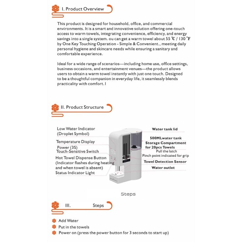 Heated Face Towel Warmer with Intelligent Temperature Control Safety Function 500ml Tank for Gentle Makeup Removal