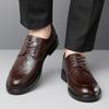 Spring New Men's Shoes  Dress Non-slip Leather Shoes Men's Wedding Groom Shoes Lace-up Fashion Men's Shoes