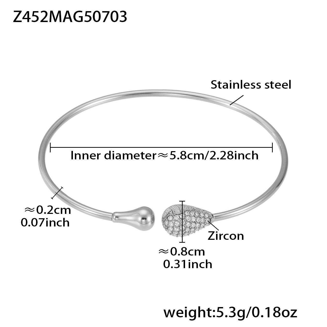 Qiong Yao Heart Star Zircon Coral Shell Bead Open Stainless Steel Bracelet