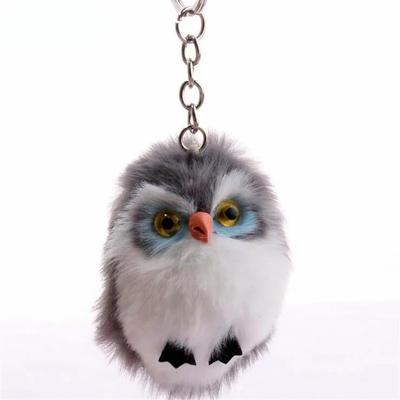 7.5CM Owl Hair Ball Stuffed Plush Toys Fashion Cute Animal Pendants Keychain Toy Valentine Presents