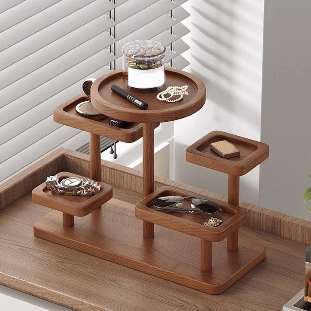 Large Capacity Wooden Storage Rack Decorative Waterproof Jewelry Display Rack Space Saving Moisture-proof