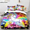 3D Print Magical Unicorn Bedding Set,Duvet Cover Comforter Bed Set Quilt Cover Pillowcase,King Queen Twin Size Boys Girls Adults